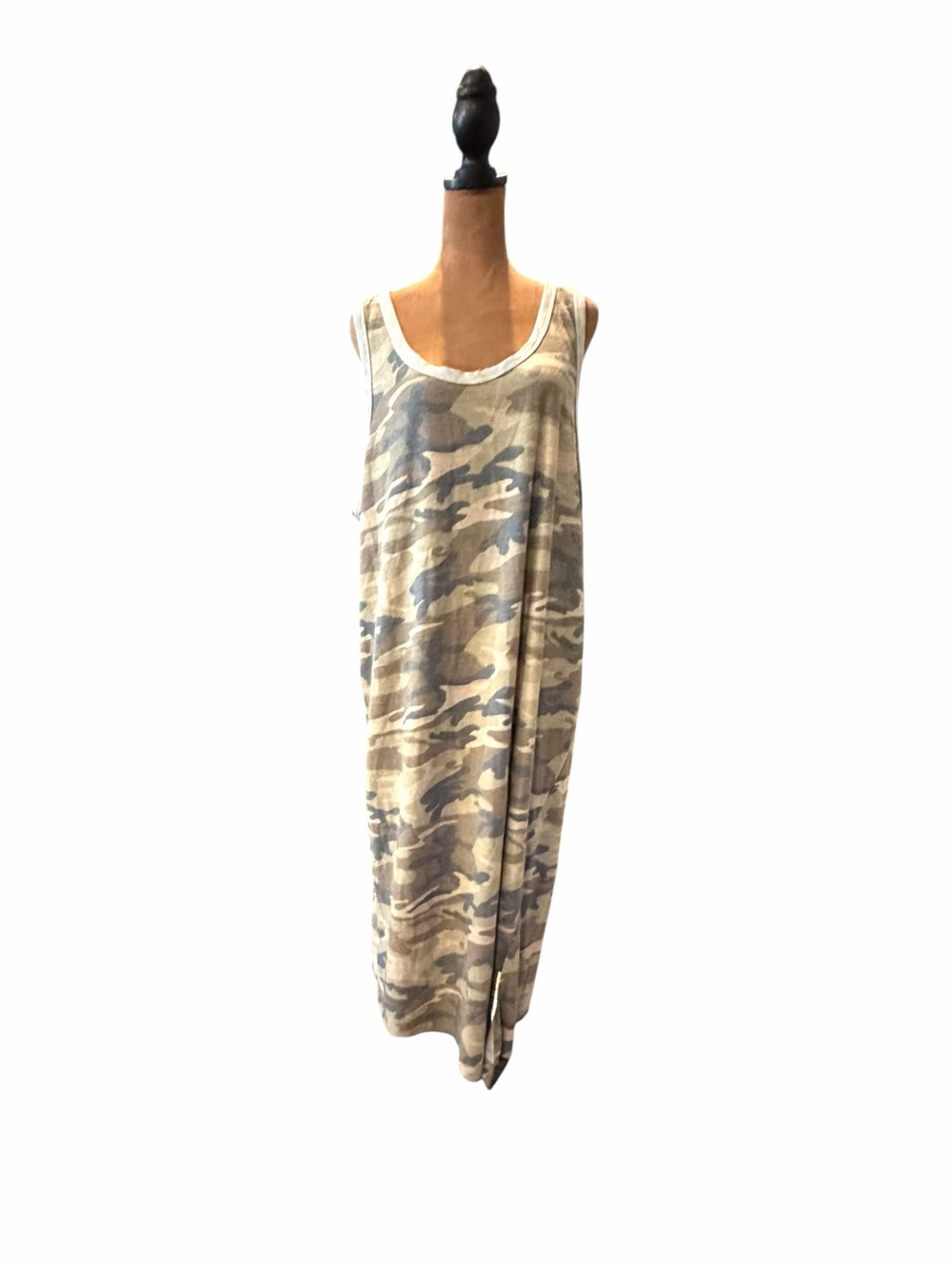 Womens Camo Tank Shirt Dress Size 3XL Military Army Retro Casual Stretch